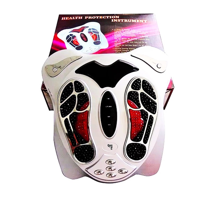 Aparat de masaj pentru picioare cu infrarosu, terapie TENS, set complet, control digital, dimensiuni variate