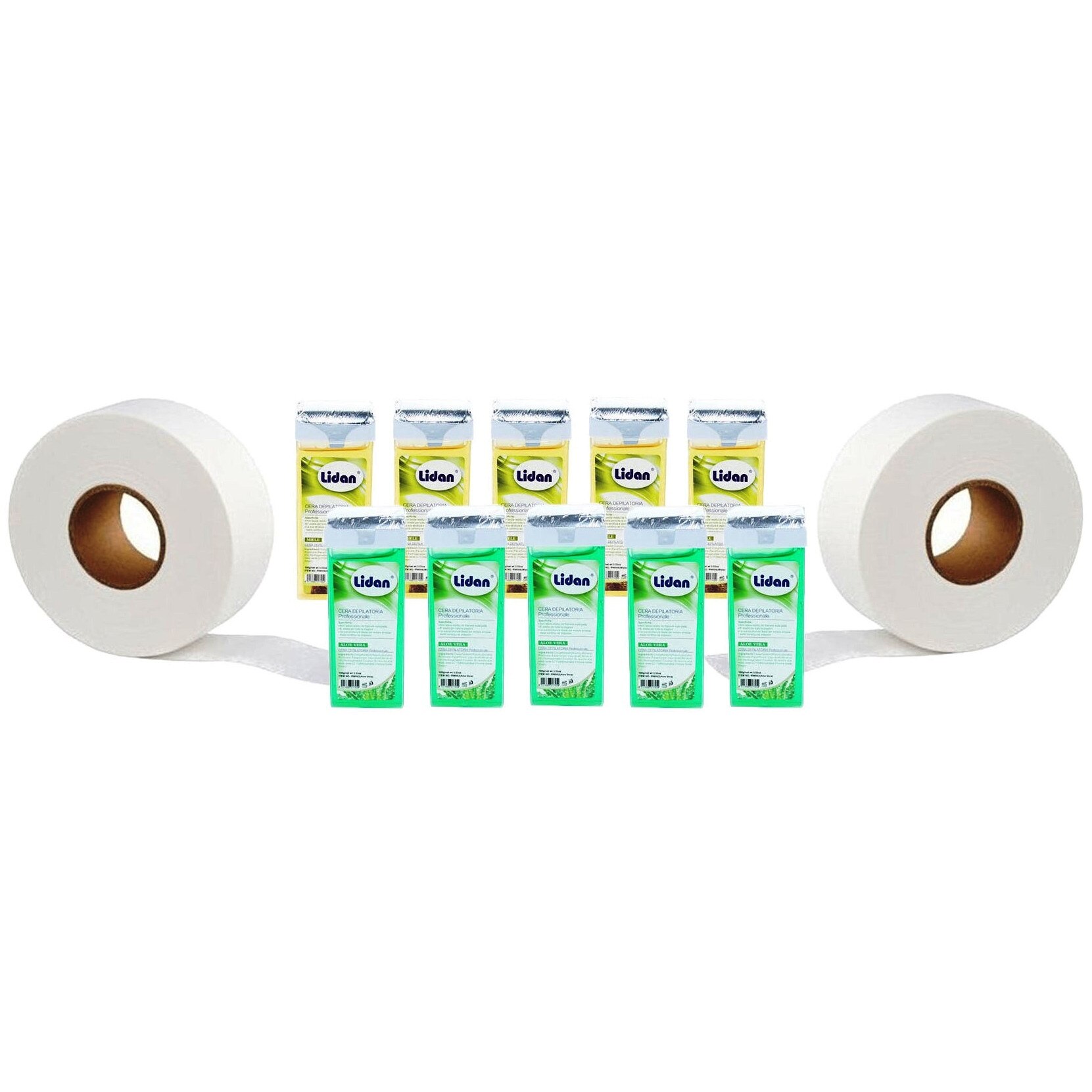 Ceara epilatoare cartus Lidan Profesionala - set 10 buc + Role epilare