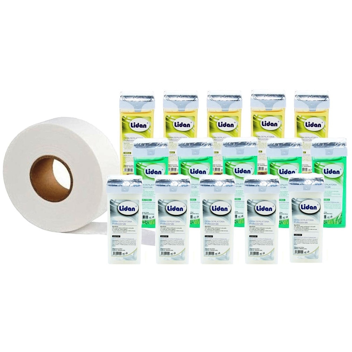 Ceara epilatoare cartus Lidan Profesionala - set 15 buc + Rola epilare