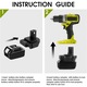 Adaptor pentru baterii 18V, compatibil Makita si Ryobi, protectie la scurtcircuit si suprasarcina, negru