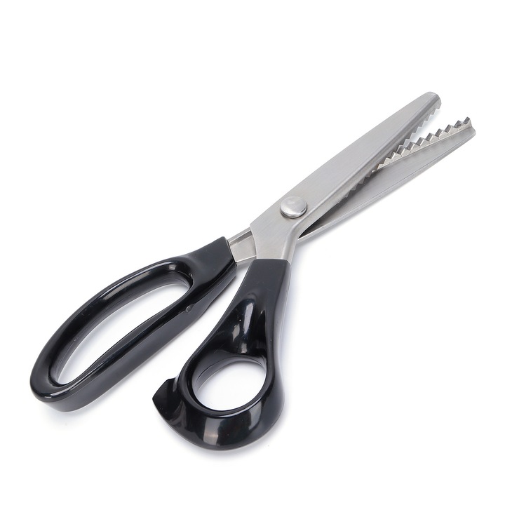 Foarfece din otel inoxidabil, negru, 23x9cm, pentru taiere decorativa hartie