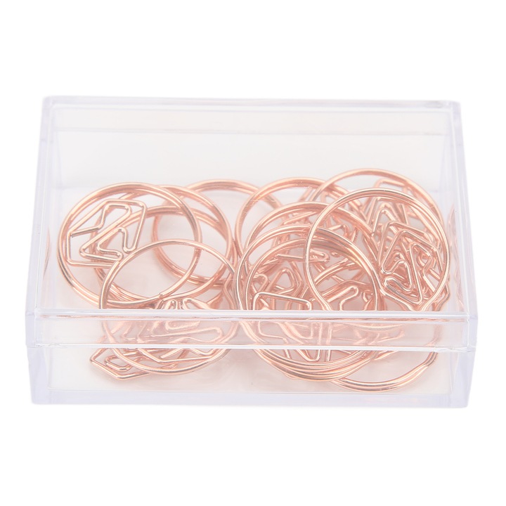 Agrafe de birou HERUSI 12 buc metal auriu rezistent 3x1cm