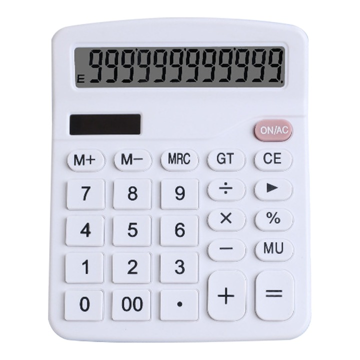 Calculator solar multifunctional mic digital, alb, birou
