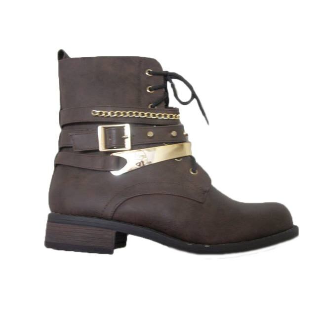 Ghete cu model de curele,D&J Exclusive,, Maro, 38