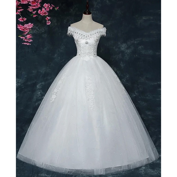 Rochie de mireasa printesa cu paiete Leonie, 38