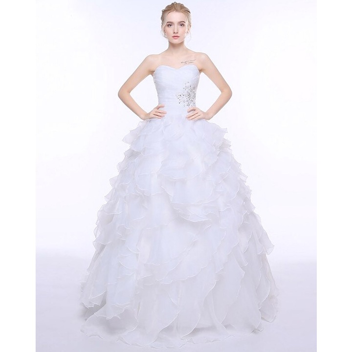 Rochie de mireasa alba stil printesa, 38
