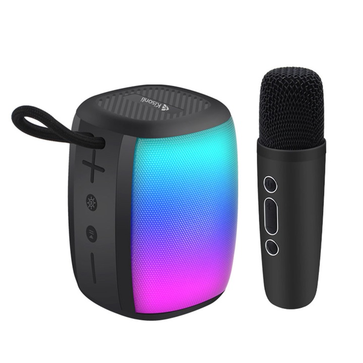 Тонколона Kisonli LED-805, Bluetooth, USB, SD, AUX, FM, Черен