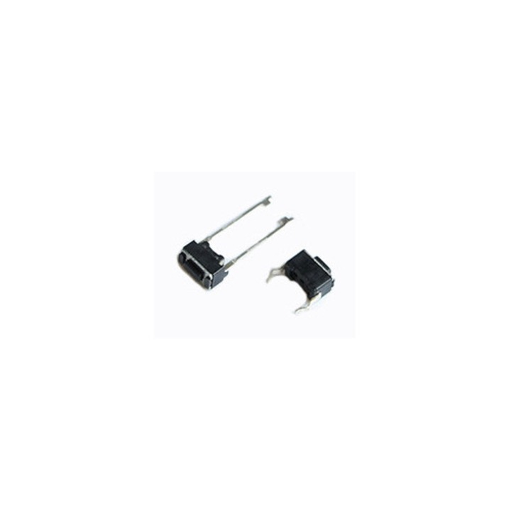 Малък бутон, 2pin 6x3, 5x4mm, PANASONIC незадържащ, НО черен, 12V 0, 05A, H=0, 5mm