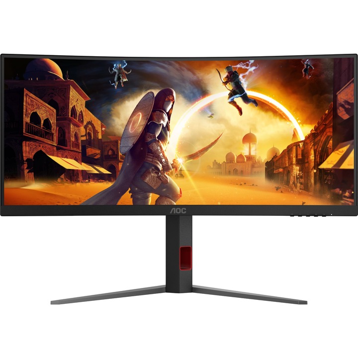 Монитор 34'' AOC CU34G4, WLED, VA, 3440 x 1440, 2 x HDMI 2.0, 1 x DisplayPort 1.4, 1 x Audio Out