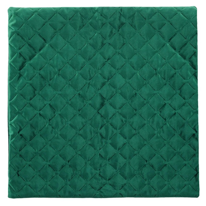Fata de Perna Decorativa de Iarna Verde Velvet cu Model Romburi 45x43cm