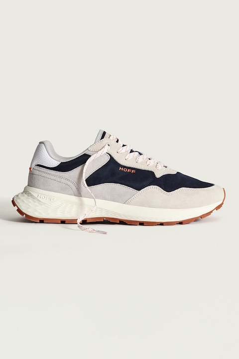 HOFF, Nyersbőr sneaker logóval, Szürke/Sötétkék