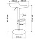 Scaun de bar, Just Sit VIA, regulabil, metalic, alb, design loft