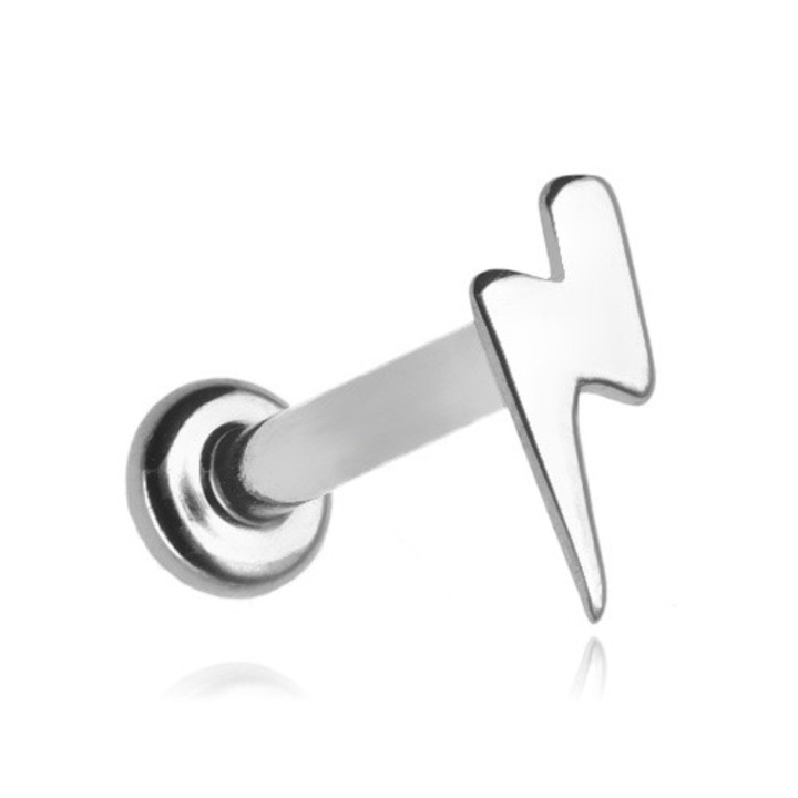 Piercing dama, Crazy Needles, titan, argintiu, 1,2/8