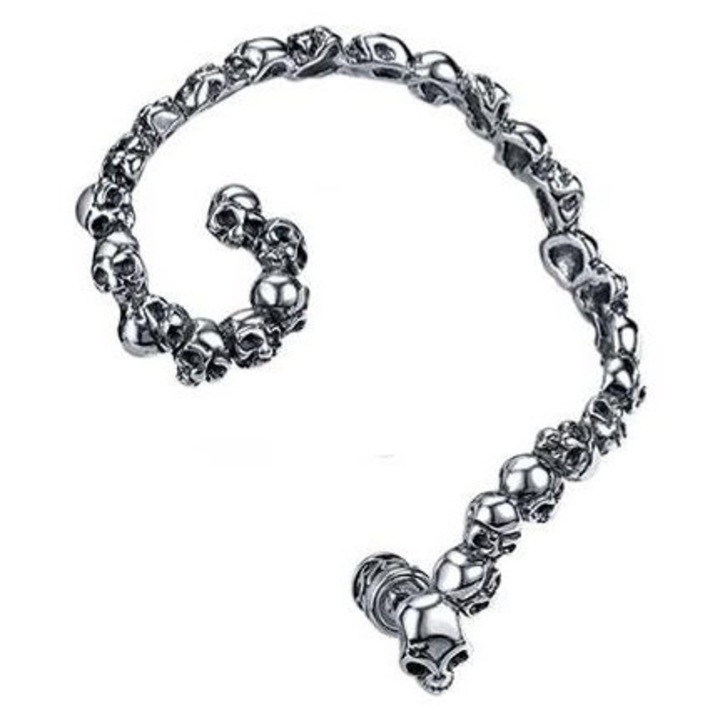 Cercel dama, Crazy Needles, otel, design cranii