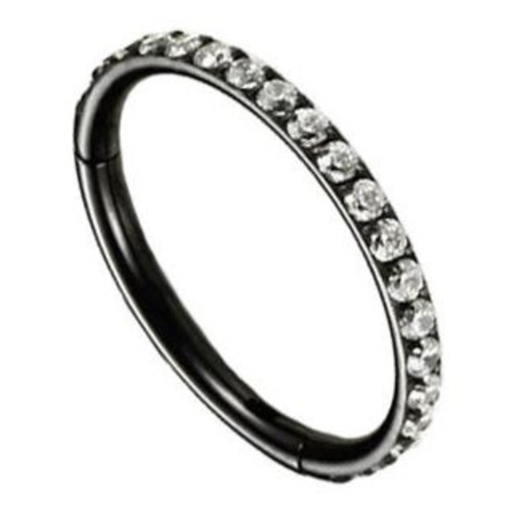 Piercing dama, Crazy Needles, otel, negru, 1.0/8