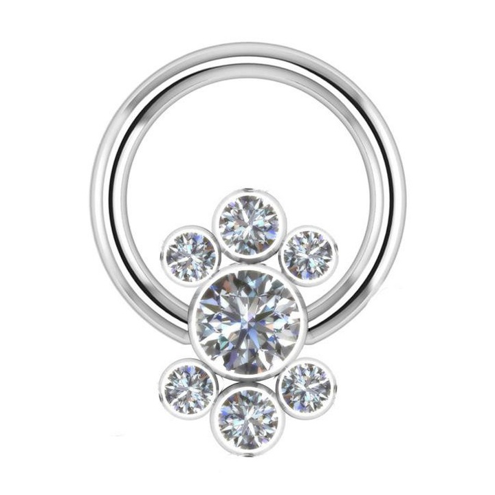 Piercing dama, Crazy Needles, titan, argintiu, 1.2/8