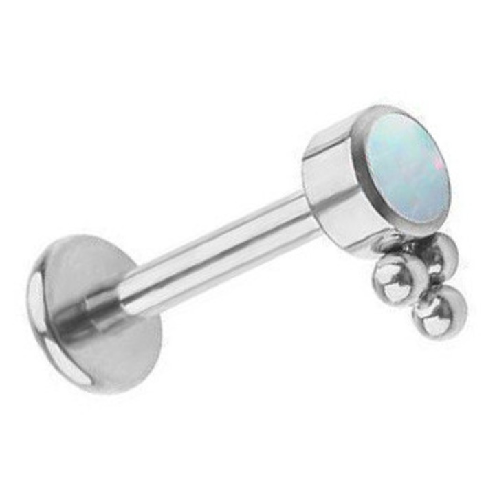Piercing dama, Crazy Needles, titan, opal, 1.2/6