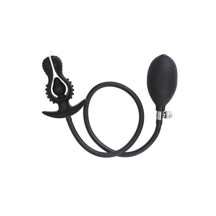 Dop anal jucarii sexuale, Axroad Mall, Dop Anal Inflatabil Silicon, Rezistent la apa, Neted, Usor de curatat, Adult, Sex, Fara alergeni, Instrument de placere pentru femei, barbati si cupluri, masturbator sex machineSilicon, 8cm, Negru
