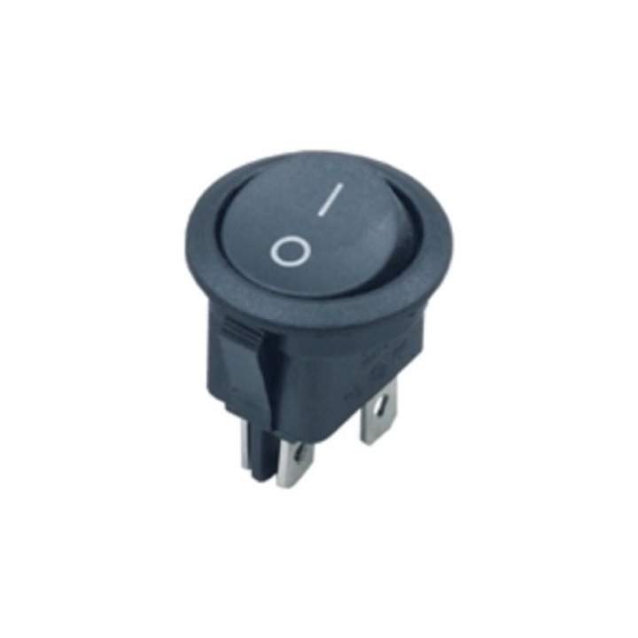 Бутон 6A-250V ON-OFF, IP20, 20.5mm, черен