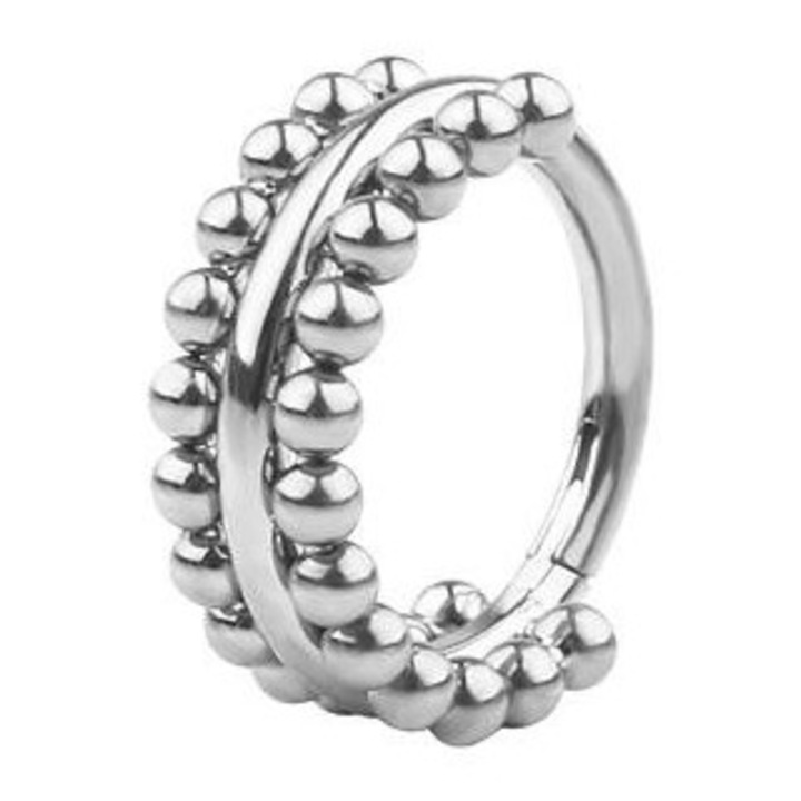 Piercing dama, Crazy Needles, titan, argintiu, 1.2/8
