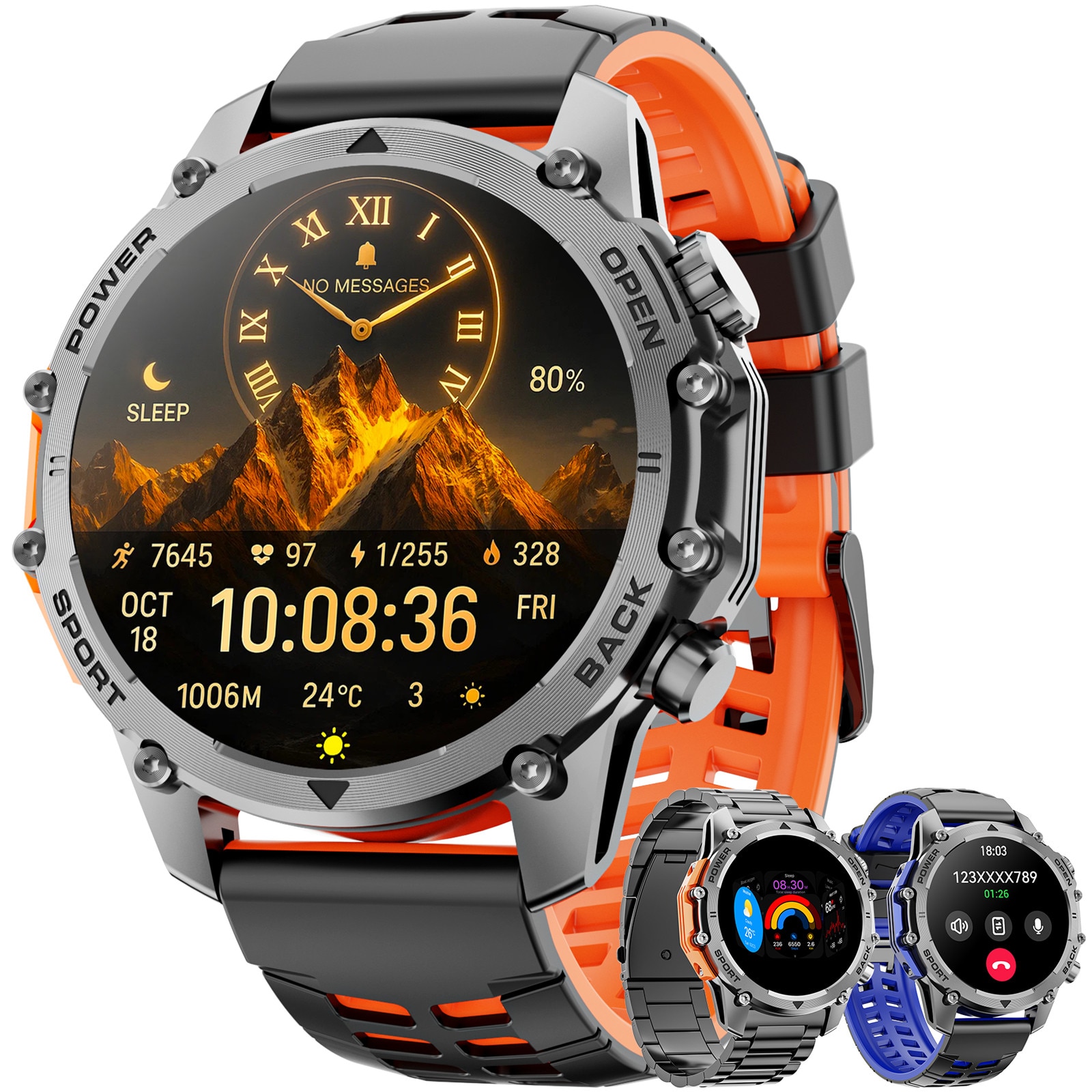 Ceas Smartwatch, Hwagol, I130, apel Bluetooth, 1.52 inch