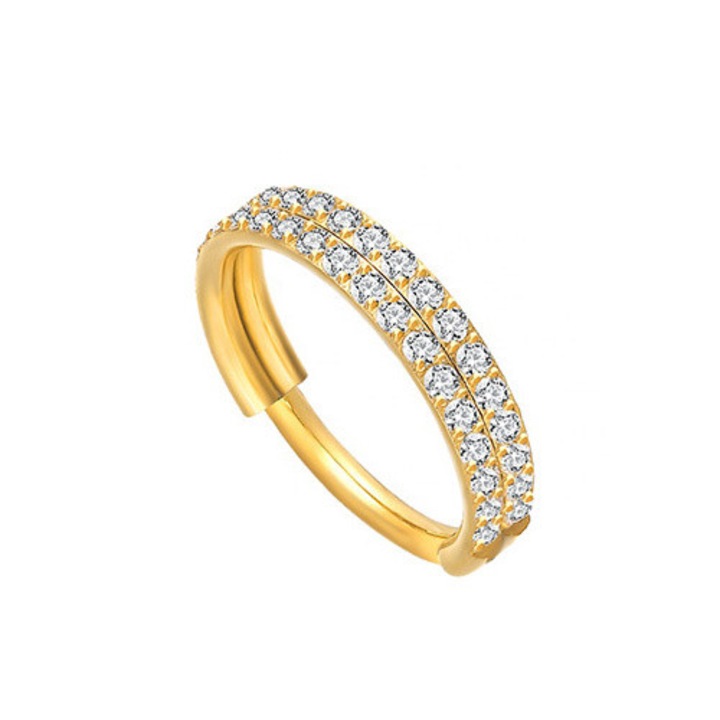 Piercing din titan Crazy Needles, 1.2x8mm, auriu, 2.5mm grosime