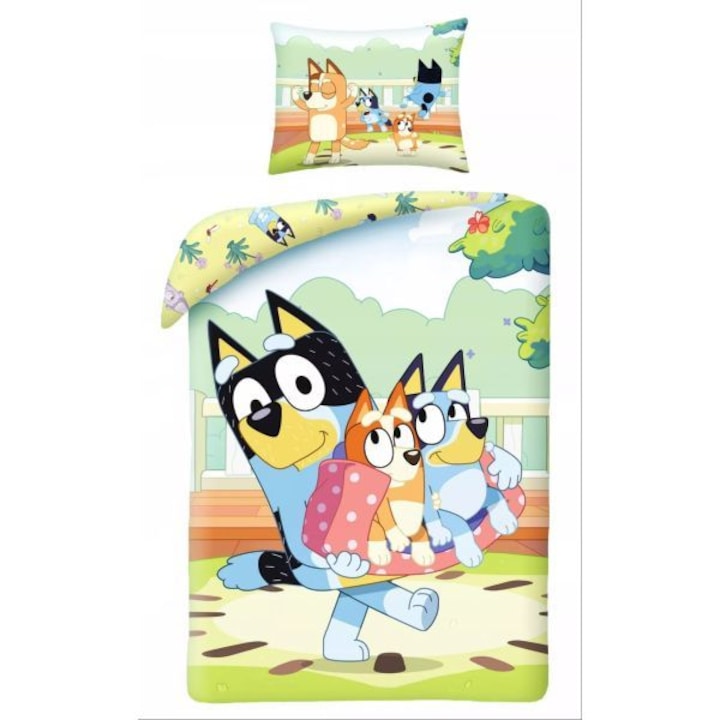 Комплект спално бельо от две части Bluey and Bingo, памук - 140 x 200 см