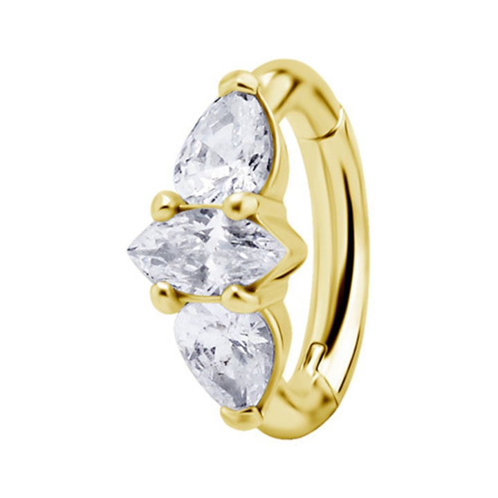 Piercing pentru buric, Crazy Needles, crom/cobalt, alb