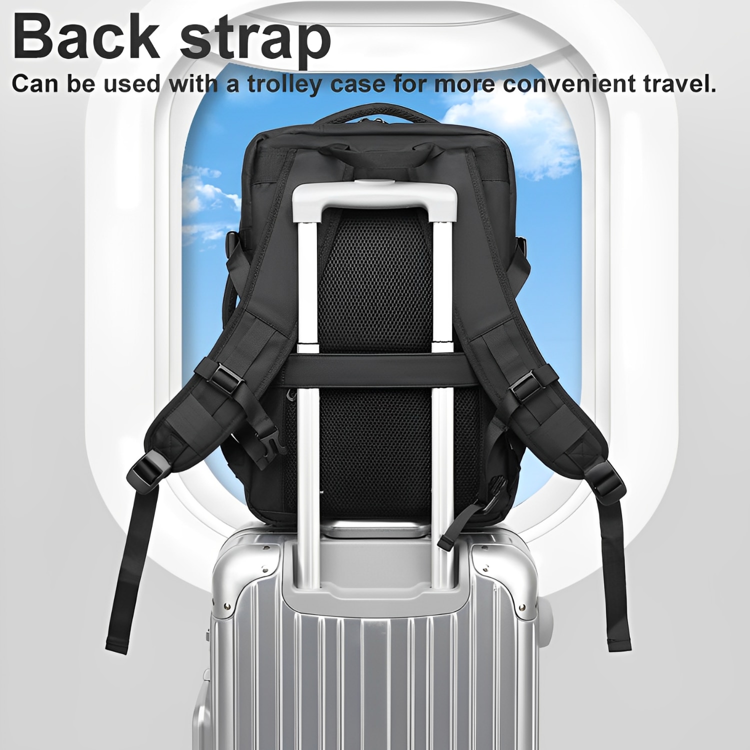 Rucsac laptop Business, BYONDSELF®, Extensibil pana la 40L, 17.3'', 3 compartimente, cu port USB, Multifunctional, Potrivit pentru afaceri/timp liber/calatorii, impermeabil, Potrivit pentru barbati si femei, Negru