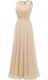 Rochie de seara lunga din dantela, fara maneci, Bej marimea L