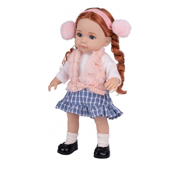 Jelena baba puha testtel, mozgatható végtagokkal, elegáns ruhában, 20.5 x 8.5 x 34 cm