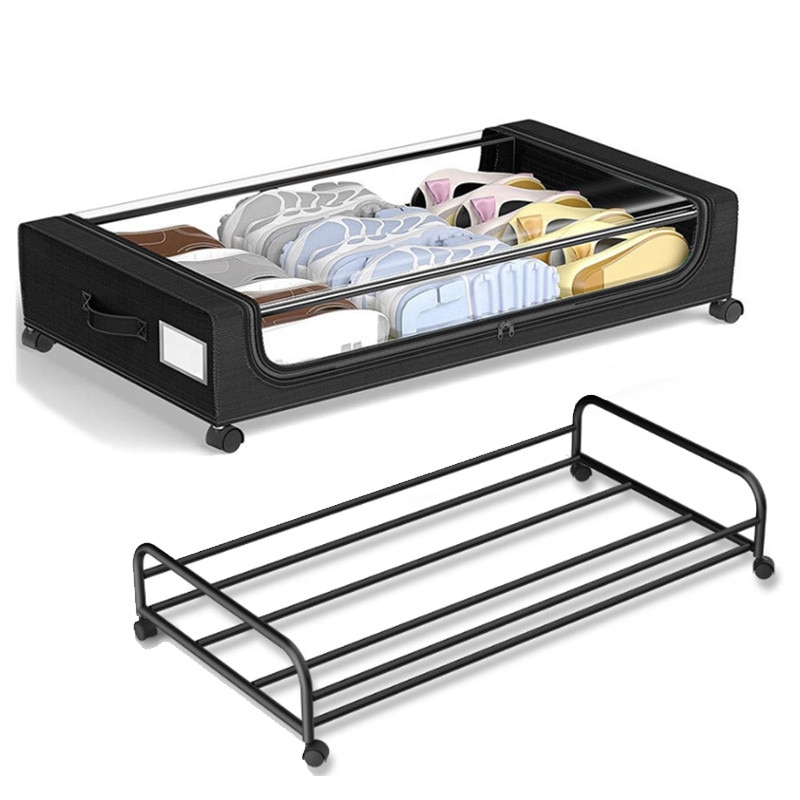 Cutie depozitare sub pat IKEA VARDO, neagra, 65x70 cm - eMAG.ro