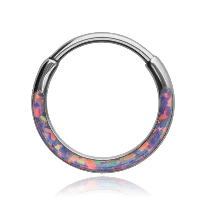 Piercing dama, Crazy Needles, titan, opal, 8x0,8mm, multicolor