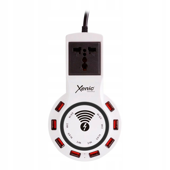 Incarcator Xenic BC 809, 8xUSB, wireless QI