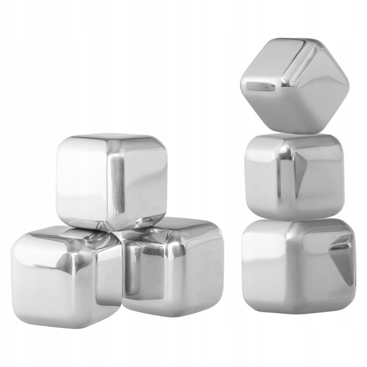 Комплект от 6 форми за ледени кубчета Qvant, от неръждаема стомана, сребристи