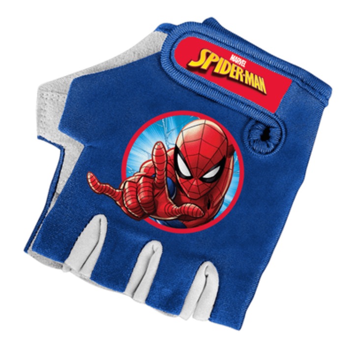 Manusi de ciclism fara degete pentru copii, multicolor, marimea 2-6 ani, Spiderman