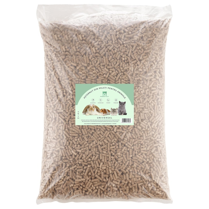 Asternut din peleti pentru animale, Universal, 15 kg, 6mm