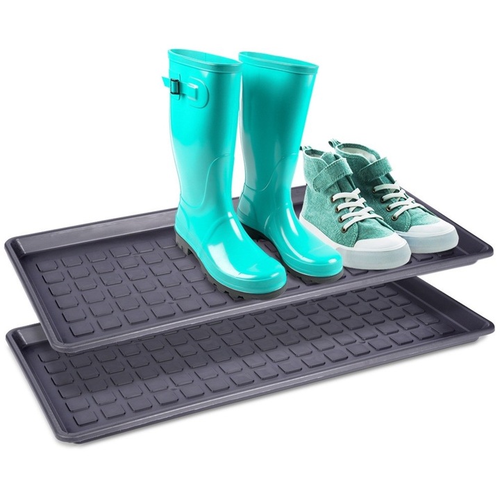 Set De Suporturi Pentru Incaltaminte, Vilde, Rectangulare, gri, 70x35 cm, Rezistent La Umiditate, Usor De Curatat, 2 Bucati