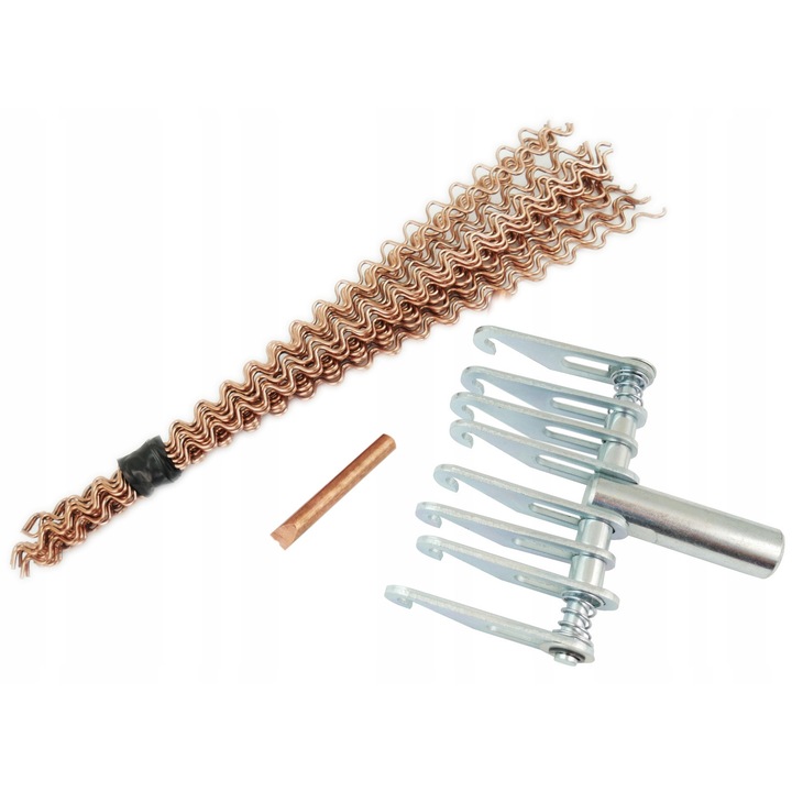 Set de clesti cu 8 carlige, Spotter, 4 mm, Sarma ondulata 320 mm, 25 bucati, Electrod pentru sarma, Cupru