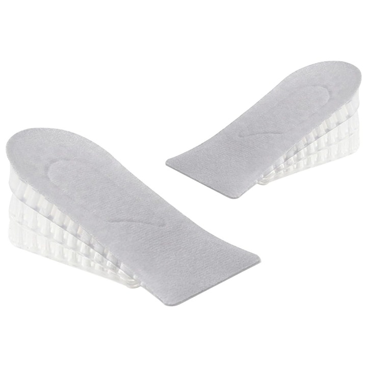 Повдигащи стелки ZGGZERG, Ортопедични, Силиконови, 3 слоя с до 5 см височина, Противоплъзгащи, Намаляване на ударите и налягането, Свалящи се, Регулируеми, 12.7*7*5см, Черен