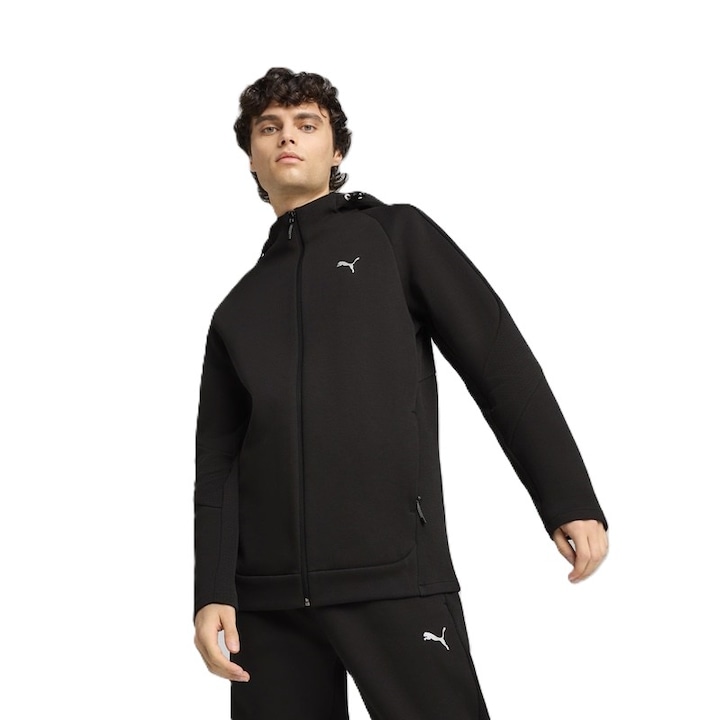 Puma, Hanorac cu fermoar si maneci raglan, Negru