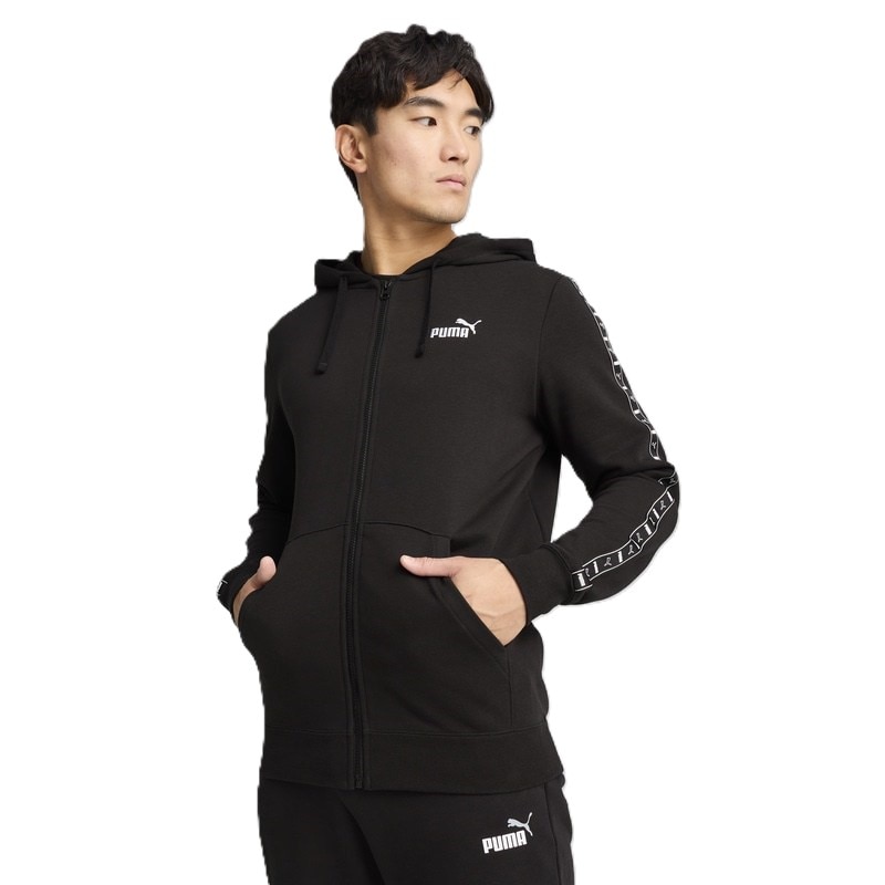 Bluza cu fermoar Puma pentru Barbati, ess tape full-zip hoodie tr