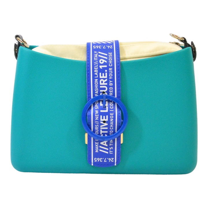 O bag Glam, geanta dama, de umar, Turquoise