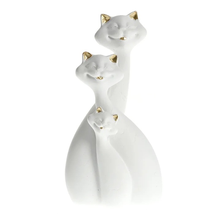 Statueta alba pisici 12 cm, Meli Melo Paris