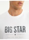 Tricou Big Star, alb, bumbac, croiala clasica, imprimeu original