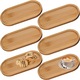 Set de 6 tavi ovali din bambus, tavi din lemn, ComResi®, culoare lemn natural, 17.5x8.8x1cm