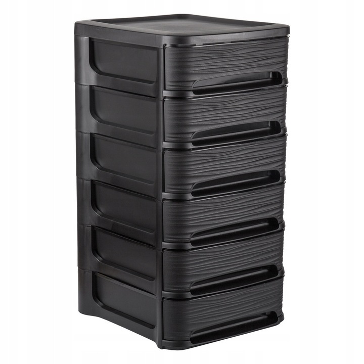 EDA Stone 6 polcos rendezőpolc, fekete, 32x37x62,1 cm