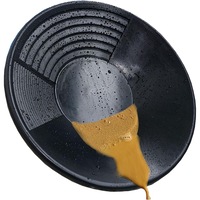 38 cm Gold Panning Pan - Rifle duble pentru minerit si prospectare mai usoara, negru