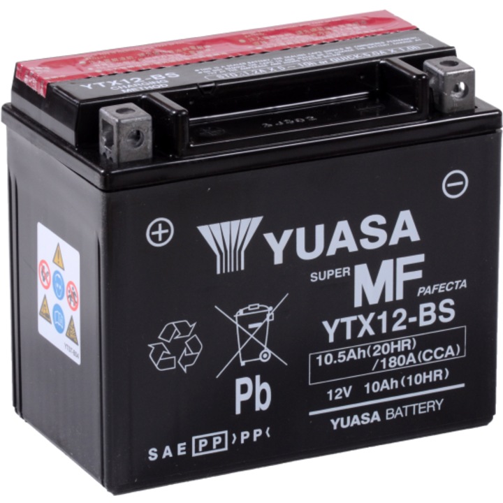Baterie Moto Yuasa YTX12-BS, 12V, 10Ah