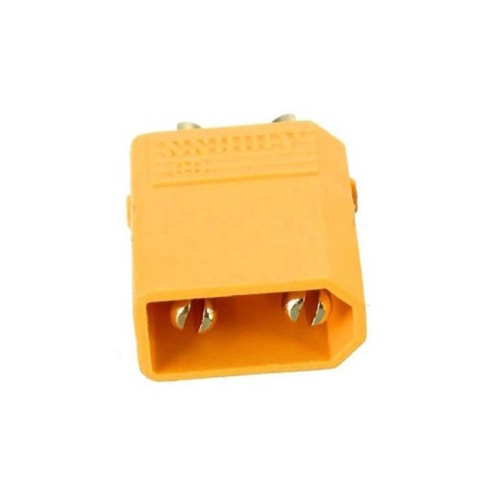 Mufa alimentare tata pe cablu, XT60, galben